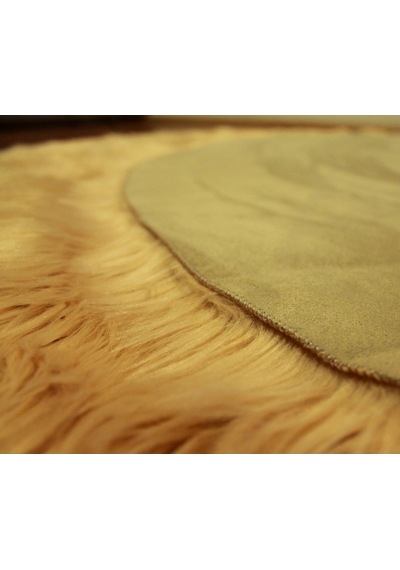 Tappeto Akrilik Kuzu Kürkü Yuvarlak Halı Camel