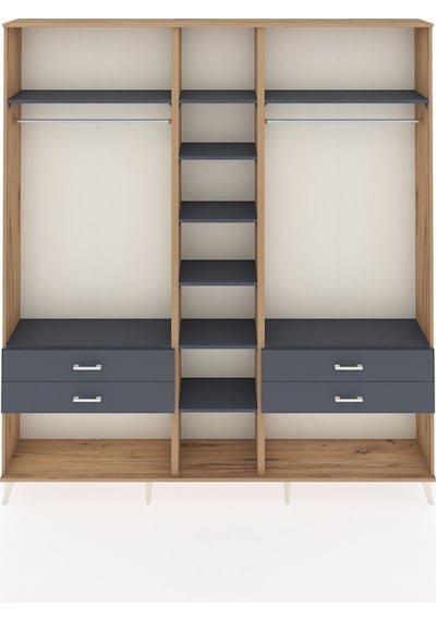 Arges Dolap 10 Raflı 4 Çekmeceli 2 Askılı 220x30x243 Çam-antrasit/antrasit Antrasıt/antrasıt Arges Dolap 10 Raflı 4 Çekmeceli 2 Askılı 220x30x243 Çam-antrasit/antrasit Antrasıt/antrasıt
