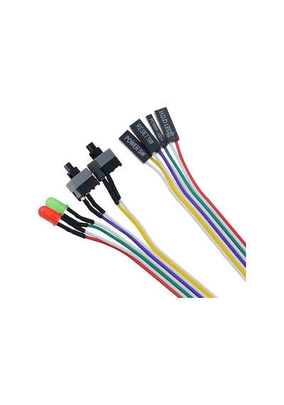 5064 Anakart Led Işıklı Power Ve Reset Açma Kapama Butonu