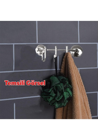 Feyzayapı Banyo Lavabo Vidalı Askılık 3'lü Metal Sağlam Aparat Krom Askılık Elbise Havlu Asma Askı Genel