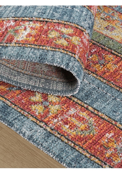 Antik 1111 Klasik Vintage Salon Halısı Renkli Retro Mutfak Halısı Tozumaz İnce Makine Halısı Çok Renkli