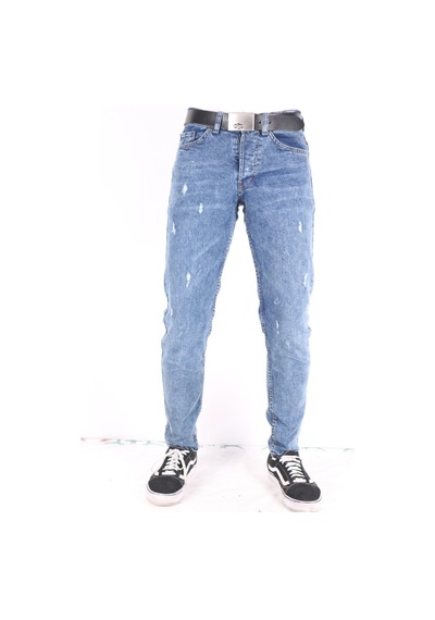 Erkek Denim Pantolon Trend Kot Giyim Kar Yıkama Jeans Mavi