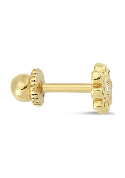 Altın Çiçekli Helix Piercing As69Pc Altınsepeti Sarı