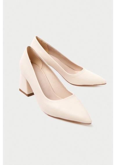 Mubiano Mbzfr600-bj Kadın Blok Topuklu 6 Cm Sivri Burun Bej Stiletto & Topuklu Ayakkabı Bej