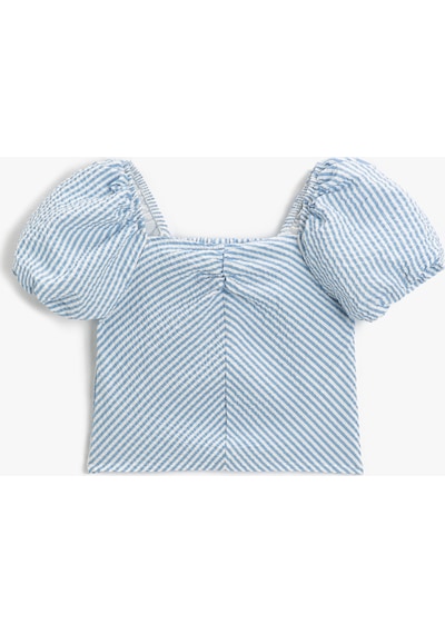 Koton Crop Bluz Kısa Balon Kollu Kare Yaka Astarlı Mavi Çizgili 3skg60013aw 3SKG60013AW6S5 Mavi Koton Crop Bluz Kısa Balon Kollu Kare Yaka Astarlı Mavi Çizgili 3skg60013aw 3SKG60013AW6S5 Mavi