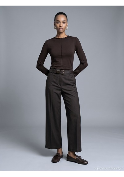 Dilvin 72785 Düz Paça Pantolon-kahve