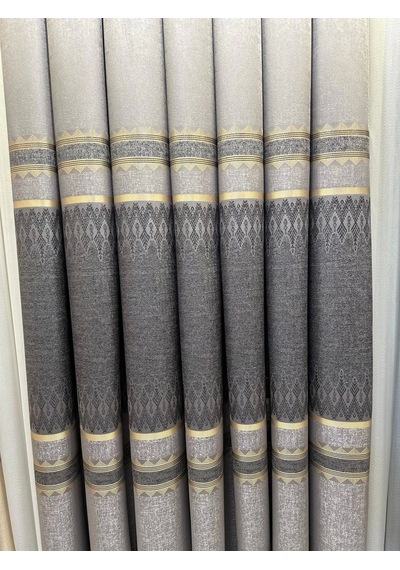 Nivemeshome Damla Ft614337 V-5403 Gri 1/3 Sık Pileli Fon Perde Apm Gri