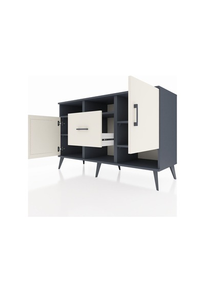 Hyperion Konsol 5 Raflı Tek Çekmeceli 2 Kapaklı 132x44x83 Antrasit-aytaşı Aytaşı Hyperion Konsol 5 Raflı Tek Çekmeceli 2 Kapaklı 132x44x83 Antrasit-aytaşı Aytaşı