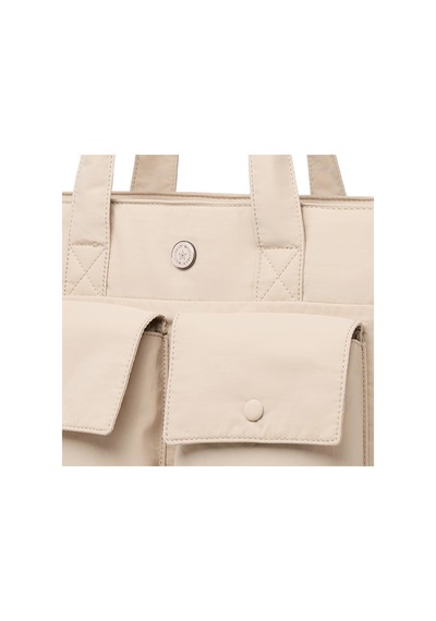 Smart Bags Mikro Poly Kumaş Büyük Boy Kadın Omuz Çantası 3345 Bej