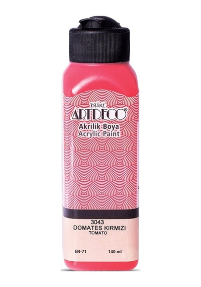 Artdeco Akrilik Boya 140 Ml Domates Kırmızı 070r-3043 Çok Renkli