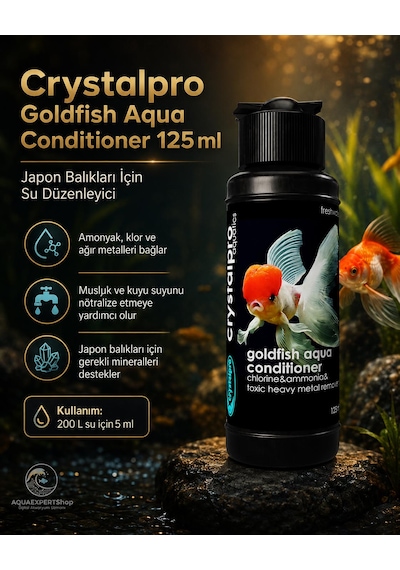 Crystalpro Goldfish Aqua Conditioner Japon Balıkları İçin Su Düzenleyici - Japon Balıkları İçin Özel Formül - 125ml