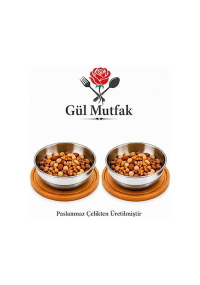 Gül Mutfak Dondurma Ve Çerez Kasesi Sunumluk Çok Amaçlı 10 Cm Paslanmaz Çelik 18/10 Diğer
