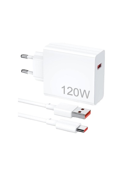 Şarj Aleti Hızlı Güvenli Şarj 120w Usb Type C Uçlu Kablolu Şarj Aleti