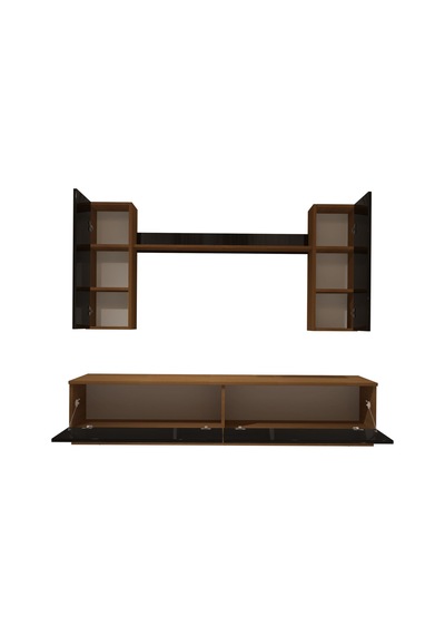 Decoraktiv Eko 5db Mdf Std Tv Ünitesi Tv Sehpası Ceviz - Siyah