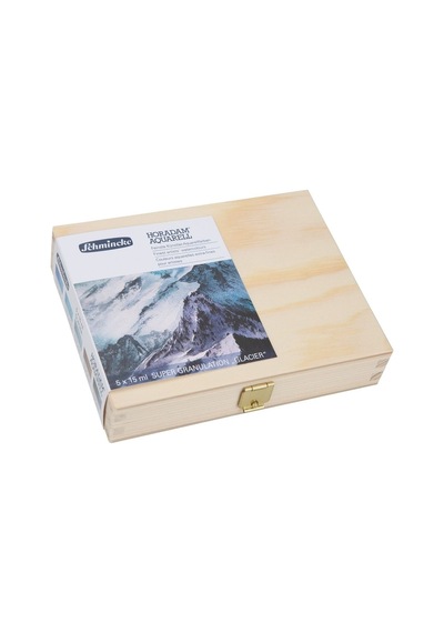Schmincke : Horadam Super Granulation Sulu Boya Seti 5 Renk X 15 Ml Tüp Glacier Ahşap Kutu