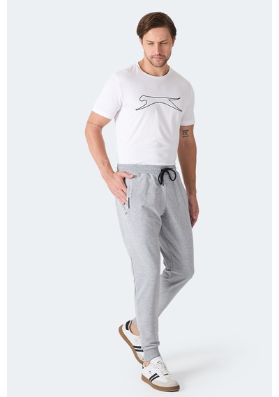 Slazenger Frenzy Erkek Fermuar Cepli Gri Eşofman Altı Gri