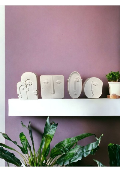 Bernami Mumluk Şamdanpinterest 4'lü İskandinav Yüz Biblosu & Ev Dekorasyon Taş Tozu Diğer