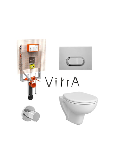 Vitra Arkitekt Open Rim Beyaz Asma Klozet 5959l003-0850, Vitra Gömme Rezervuar Set 768-1851 Beyaz
