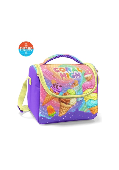 Coral High Kids Milka Dondurma Desenli Thermo Beslenme Çantası 37154 Mor