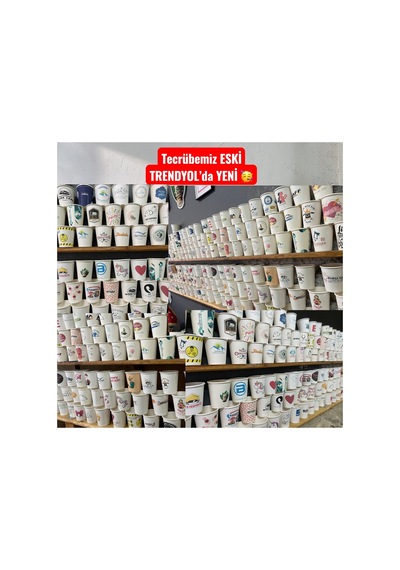 Firmaya Fuar Kişiye Özel Logo Baskılı Tasarım 500 Adet Kalın Gramaj 7 Oz Karton Bardak 1