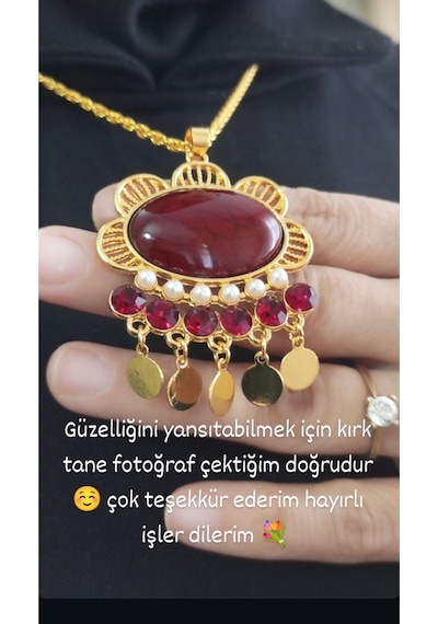 Firuze -halef Kolye Bordo