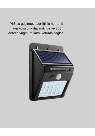 Northcity Solar Güçlü Led Dış Mekan Lambası Sensörlü Güneş Enerjili Bahçe Işığı