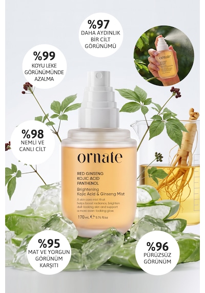 Kojic Acid, Ginseng İçeren Koyu Leke, Kararma, Görünümü Karşıtı, Ton Eşitleyici Ve Canlandırıcı Tonik Yüz Misti 170 Ml