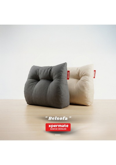 Belsofa Bel Ve Sırt Destek Yastığı Kanepe, Berjer, Tv Ve Oyuncu Koltuğu İçin Sırt Yastığı Bej