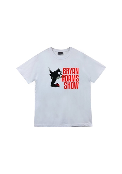 Stoned&Fame Bryan Adams Show Baskılı T-shirt Beyaz