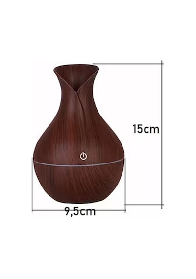Humidifier Vazo Şekilli Ahşap  Difüzör Ultrasonik Buhardanlık Oda Hava Nemlendirici