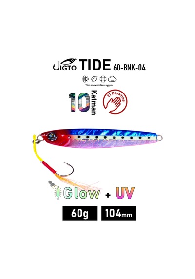 Jig, Zoka, Suni Yem, Glow Uv Metal Jig, 60gr 10cm Jıgto Tide 60