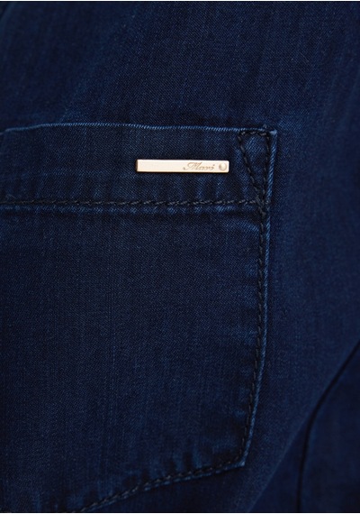 Mavi - Suzy Mürekkep Rengi Gold Denim Elbise 130317-81270 Mavi