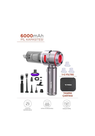 Torima Hl-121 4ın1 Şarjlı Araç Mini El Süpürgesi