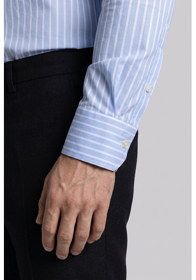 Bisse Mavi Regular Fit Cepsiz Açık Uzun Napoli Yaka Gömlek Gmczg261024 33 Açık Mavi