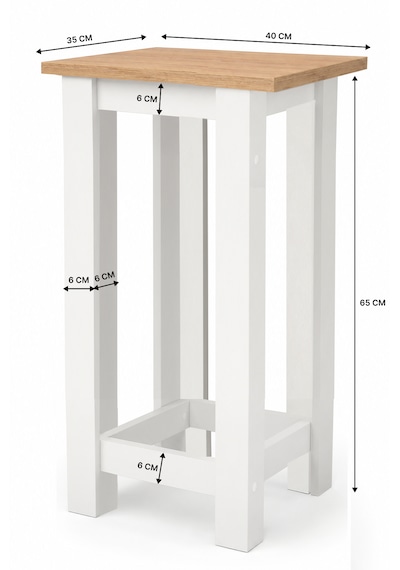 Gora Tabure - 40cm - Bar Sandalyesi - Bar Taburesi Beyaz - Atlantik Çam Gora Tabure - 40cm - Bar Sandalyesi - Bar Taburesi Beyaz - Atlantik Çam