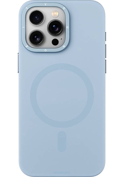 Apple Uyumlu iPhone 14 Pro Kılıf Magsafe Şarj Özellikli Youngkit Velvet Magnet Serisi Kapak Gri