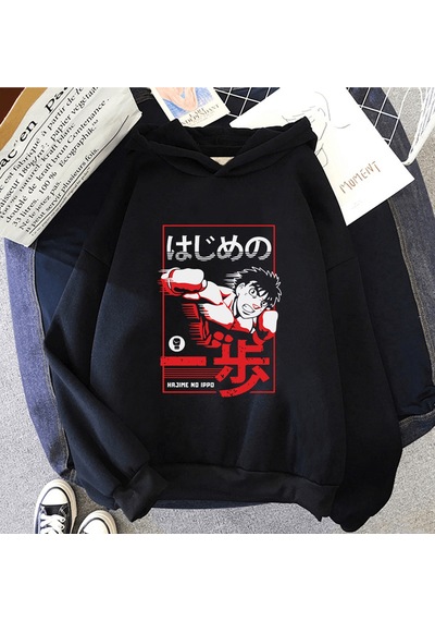 Anime Hajime No İppo Kapşonlu Sweatshirt