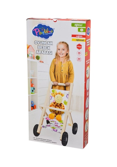 Ony-386 Ahşap Oyuncak Bebek Arabası -onyıl - Wugt-891725 1 Adet