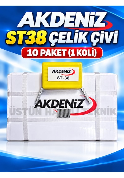 Akdeniz St38 T Başlı Çelik Çivi - 1 Koli 10 Paket