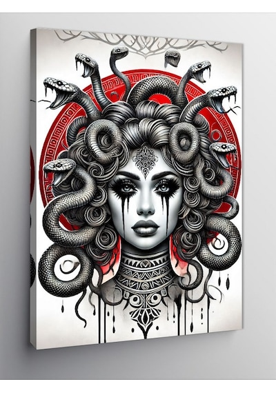 Kanvas Tablo Medusa Ve Mitolojik Portre 70cmx100cm