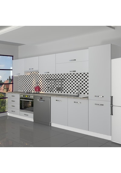 Decoraktiv Elite 325yq Ankastre Fırın Modüllü Mdf Hazır Mutfak Dolabı - Tezgah Dahil - Buz Gri Açık Gri Decoraktiv Elite 325yq Ankastre Fırın Modüllü Mdf Hazır Mutfak Dolabı - Tezgah Dahil - Buz Gri Açık Gri