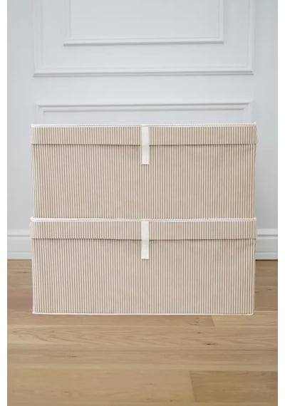 3 Adet Alas Kahverengi Çok Amaçlı Kapaklı Kutu Hurç Megaplus 70x40x30 Cm