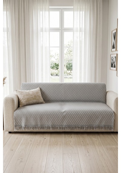 Villadia Home Textile Koltuk Örtüsü Koltuk Şalı Pamuklu Kaymaz Yumuşak Yıkanabilir 3 Lü Koltuk Kanepe Tekli Koltuk Örtüsü Çok Amaçlı Örtü 170 X 220 Petekkltört
