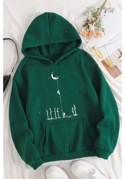 Uyguntarz Siyah Saturn Sweatshirt Yeşil