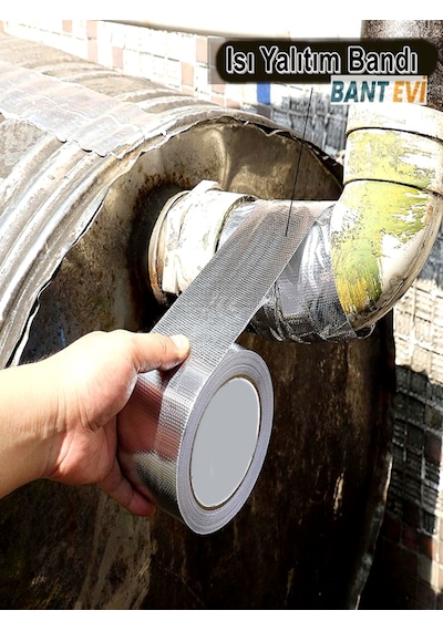 Yüksek Isıya Dayanıklı Alüminyum Bant Cam Elyaf Takviyeli Isı Kalkanı 5 CM x 5 M