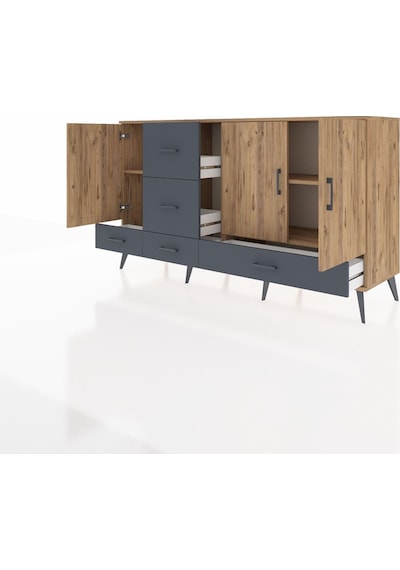 Hyperion Konsol 4 Raflı 5 Çekmeceli 3 Kapaklı 176x44x99 Çam-çam/antrasit Atlas Çam - Atlas Çam Hyperion Konsol 4 Raflı 5 Çekmeceli 3 Kapaklı 176x44x99 Çam-çam/antrasit Atlas Çam - Atlas Çam