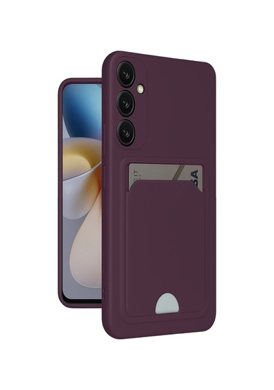 Samsung Uyumlu Galaxy A26 Uyumlu Kılıf Kelvin Kartvizitli Silikon - Derin Mor