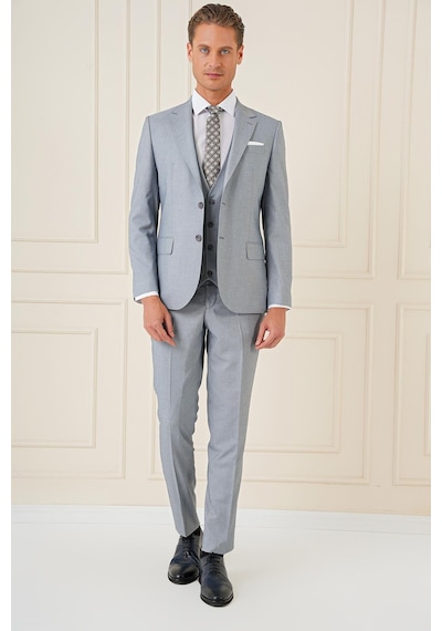 Efor Tk 903 Slim Fit Gri Klasik Takım Elbise Gri
