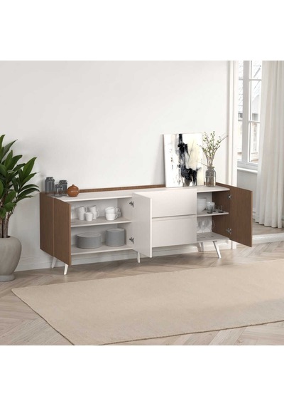 Milano 3 Kapaklı 2 Çekmeceli Konsol Vizon-zebra 210x80x44 Cm Vizon