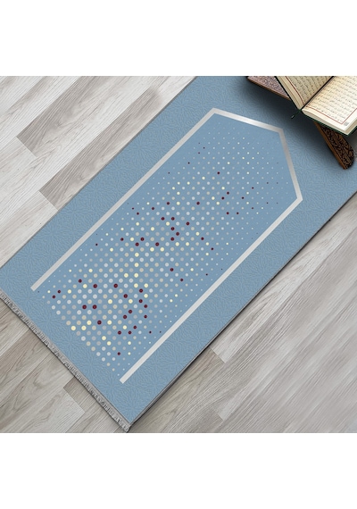 Evaşk Namazlık Dokuma Halı Kaymaz Muslumana Seccade 66x113 MAVİ EVAŞK601D66